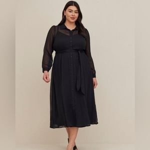 NWT Torrid Black Tea Length Shirt Dress, Torrid Plus Size 2(2X 18/20)